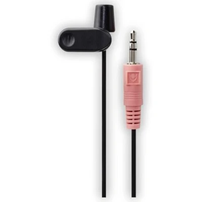 Bild av Hama Clip on mikrofon med lång kabel (kompakt plug in mikrofon, kabellängd 2 m, för dator/laptop/smartphone/surfplatta, 3,5 mm jacka) mini svart