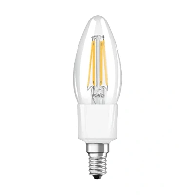 Bild av LEDVANCE Smart LED lampa med Wifi teknik, E14 sockel, dimbar, varmvitt (2700K), ljusform, klar glödtråd, ersättning för konventionella 40W lampor, kontrollerbar Alexa, Google &amp; App, 1 pack.