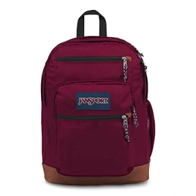 Bild av JanSport Cool ryggsäck med 15 tums laptopfodral, Russet röd stor datorväska 2 fack, ergonomiska remmar bokväska för män, kvinnor