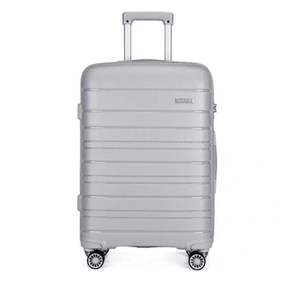 Bild av Kono Lättvikts 55 cm kabinresväska i polypropylen TSA lås 20&quot; Handbagage med 4 snurrhjul 40L (Grå)