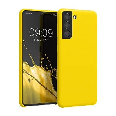 Bild av kwmobile Fodral kompatibelt med Samsung Galaxy S21 mjukt skyddande TPU silikonfodral strålande gult