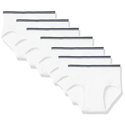 Bild av Amazon Essentials Men&#039;s Märkesfria bomullsbyxor, Pack of 7, Vit, XS