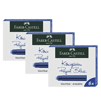 Bild av Faber Castell 185506 standard bläckpatroner (3 pack (kungsblå), standard)