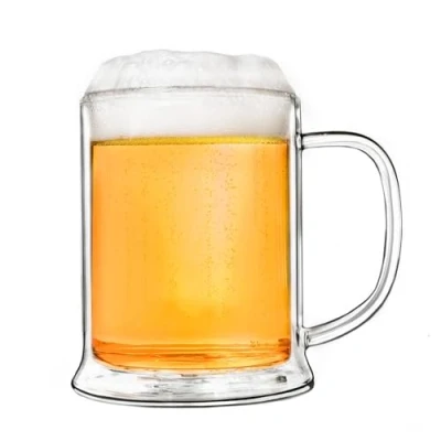 Bild av Creano Dubbelväggigt ölglas 500 ml, termoglas ölsejdel, humpen, fars dag gåva