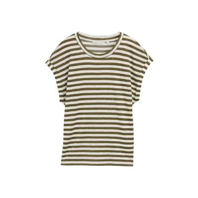 Bild av TOM Tailor Denim MIT Streifenmuster Tshirt med print, Storlek: XS, Olive white stripe