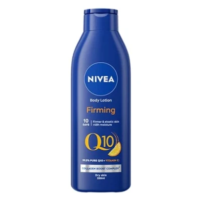 Bild av NIVEA straffende Körperlotion Q10 + Vitamin C (400ml), Körpercreme mit &amp; C, Feuchtigkeitspflege für straffere Haut, Body Lotion
