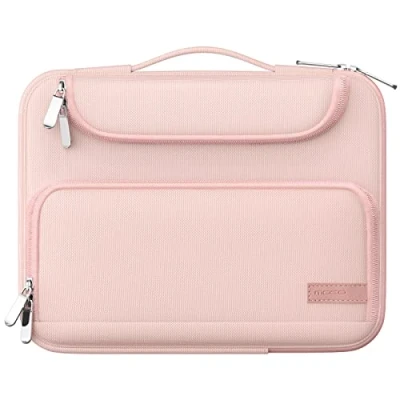 Bild av MoKo 9 11 Inch Tablet Sleeve Case, Fits iPad air 5 10.9&quot; 2022, Pro M2 2022 2018, 9/8/7th Gen 10.2, Tab S8 11&quot;, Waterproof Polyester Bag with Double Pockets, Retractable Handle, Pink
