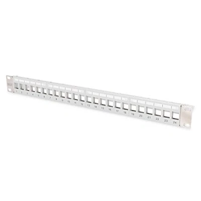 Bild av DIGITUS Patchpanel Modulär För Keystone moduler 19 tum 24 portar Skärmad Rackmontering 1U Svart
