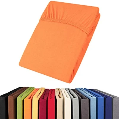 Bild av aqua textil Viana spännlakan 90 x 200 100 cm orange bomull