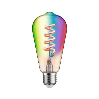 Bild av Paulmann 29158 filament 230 V smart hem Zigbee LED kolv ST64 E27 470lm 6,3 W RGBW+ dimbar guld glödlampa