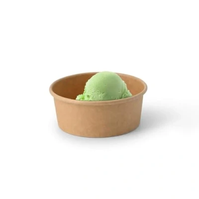 Bild av Greenbox 50 x glassbägare kartong 100 ml brun engångsmugg plastfri och biologiskt nedbrytbar dessertskål to go mugg