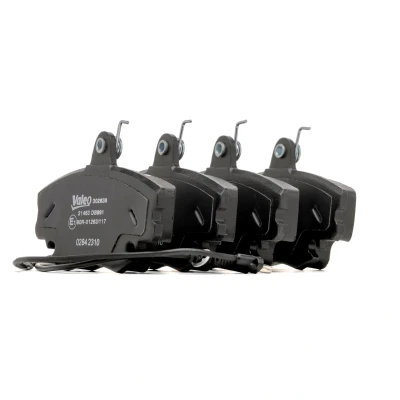 Bild av VALEO 302638 Jeu de plaquettes frein Essieu avant contact signal d&#039;usure inclus avec tôle anti bruit RENAULT: TWINGO 1, CLIO 2, 2