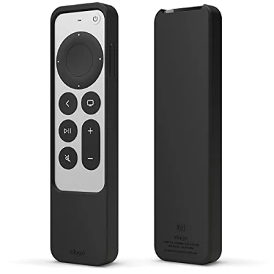 Bild av Elago R2 slimmat fodral kompatibelt med Apple TV 4K Siri Remote 3:e (2022) och 2:a generationen (2021 smal design, lätt, repfri silikon, stötdämpning, full tillgång till alla funktioner (svart)