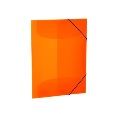 Bild av HERMA 19656 Samlarmapp A4 genomskinlig neonorange, barn hörnklämmapp av plast med innerklaffar och elastiskt band, stabil plastmapp för pojkar flickor