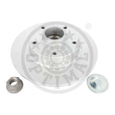 Bild av OPTIMAL 702976BS0 Disque de frein 260 8 5/5 plein revêtu avec roulement roues intégré, capteur ABS intégré RENAULT: SCENIC 3, Clio 4