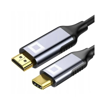 Bild av CO2 kabel, USB C till HDMI 2.0 4K @60Hz, 2K/144Hz, Full HD, Plug &amp; Play MHL Dynamic HDR, enkelriktad, 2 m, aluminium rymdgrå (4K)