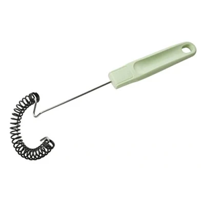 Bild av Fackelmann Ecolution Visp liten spiralkvast av träfiber, ekologisk plast och rostfritt stål Ø 28 x 8 cm stor omrörningsvisp i mintgrön/stengrå