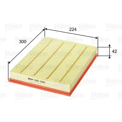 Bild av VALEO 585290 Filtre à air 42 224 300 Cartouche filtrante OPEL: Astra G Cabriolet, CC, Zafira A, VAUXHALL: Mk4 Mk2