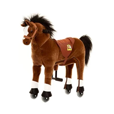 Bild av Animal riding ZRP002S ridhäst amadeus (för barn från 3 år, sadelhöjd 56 cm, med rullar) ARP002S, brun, S