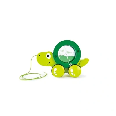 Bild av Hape Tito Pull Along, Wooden Turtle with Swirling Shell Toddler Toy, Green