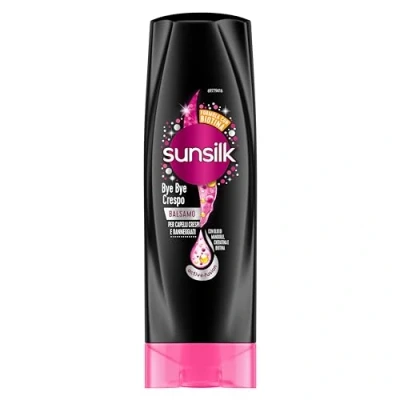 Bild av Sunsilk, Bye Crepe balsam, krusigt hårbalsam, ger mjukt, synligt friskt och ljust hår, aktiv fusionsformel berikad med Macadamiaolja, Elastin Biotin, 350 ml