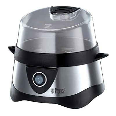 Bild av Russell Hobbs äggkokare [testvinnare, 1 7 kokta eller 3 ångade ägg till punkten] rostfritt stål (inklusive ånginsats, automatisk avstängning, pip, BPA fri, mätkopp) 14048 56