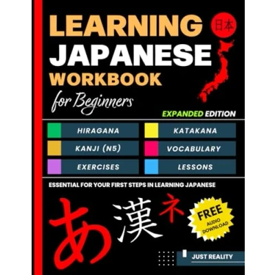 Bild av Learning Japanese Workbook for Beginners: Hiragana Katakana and Kanji Quick Easy Way to Learn the Basic Up 300 Pages (EXPANDED EDITION)