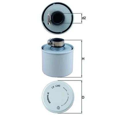 Bild av MAHLE ORIGINAL LX 1245 Filtre à air 70,0 85,0 Cartouche filtrante VOLVO: FL 6, F 6
