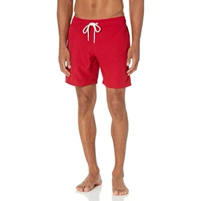 Bild av Amazon Essentials Men&#039;s Snabbtorkande badtröja 18 cm (7 tum), Röd, S