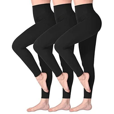 Bild av SINOPHANT Hög midja Leggings för kvinnor, Smörig Mjuk Elastisk Ogenomskinlig Tummy Control Leggings, Plus Size Workout Gym Yoga Stretchiga Byxor