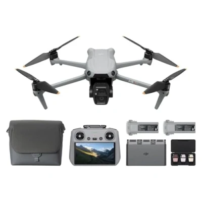Bild av DJI Air 3S Fly More Combo (RC 2 skärmfjärrkontroll), drönare med 1 tums CMOS vidvinkelkamera och medelstor telekamera för vuxna, 4K/60 b/s, rundstrålande avkänning 3 batterier utökad flygtid