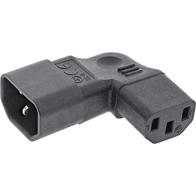 Bild av InLine® 16723E nätadapter IEC 60320 C14/C13, vänster/höger vinklad, 3 pol. kallmaskiner