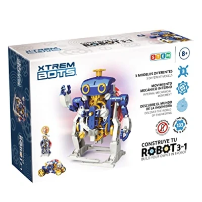 Bild av Xtrem Bots Bygg 3 i 1 Robot Robotics Kit För Barn 8 År Eller Mer Robotar Pedagogiska Leksaker