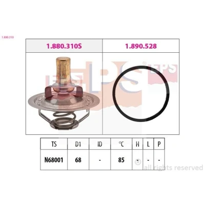 Bild av EPS 1.880.310 Thermostat d&#039;eau 85 68 Made in Italy OE Equivalent avec joint d&#039;étanchéite PEUGEOT: 406 Berline, 605 Break