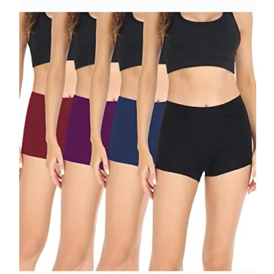 Bild av wirarpa Pojkshorts för kvinnor, trosor, bomull, underkläder, boxershorts med bomullsgren, 4 pack, S