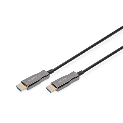 Bild av DIGITUS HDMI AOC Hybrid fiberoptisk kabel 2.0b 4K/60Hz UHD Ethernet kanal HDR ARC HDCP 2.2 Guldpläterade kontakter 30m Svart