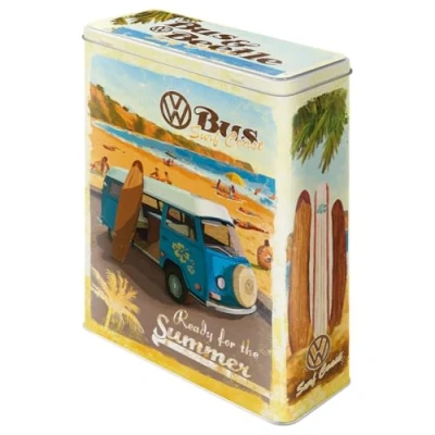 Bild av Nostalgic Art Förvaringsburk i retrostil XL, Volkswagen Bulli &amp; Beetle Presentidé för VW buss, Förvaringsbox cornflakes, Deko vintagedesign, 4 l