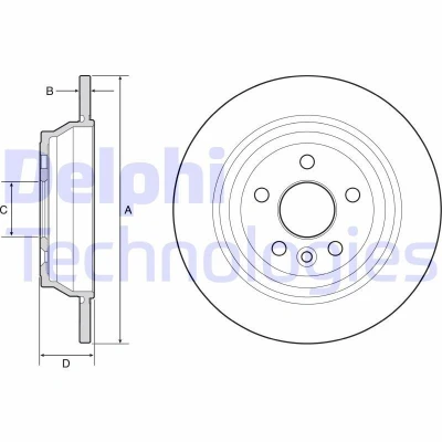 Bild av DELPHI BG4656C Disque de frein 302 11 5 plein revêtu non traité sans roulement roue, bague ABS LAND ROVER: Freelander 2 SUV