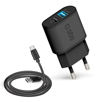 Bild av SBS TEKITTRC2U2AFASTK, inomhus, AC, USB, 5 V, 1 m, Svart