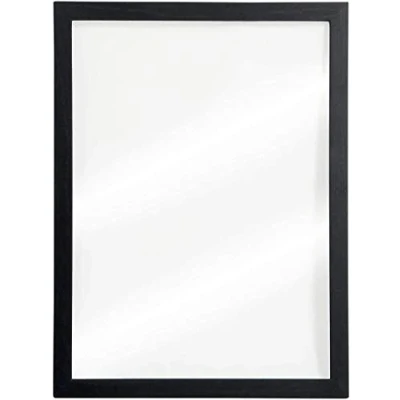 Bild av Securit väggpanel, transparent, med svart ram, 2 flytande kritmarkörer i och vit, 40 x 60 cm