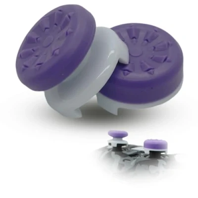 Bild av MatoSan® 2 x upphöjt styrenhetfäste 7 mm och 11 precisionslock grepp Aim Assist PS5 PS4 styrenhet tillbehör pinnar joystick stick (lila)