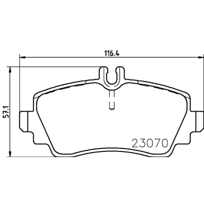 Bild av HELLA 8DB 355 018 281 Jeu de plaquettes frein préparé pour indicateur d&#039;usure avec vis d&#039;étrier accessoires MERCEDES BENZ: Classe A