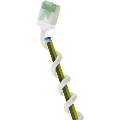 Bild av goobay 74360 CAT 8.1 patchkabel slim/ultraflexibel RJ45 nätverkskabel U/FTP CU, OFC/tunn Ethernet LAN kabel med korta kontakter/40 Gbit/s, 2000 MHz LSZH, kinkskydd/vit 1 m