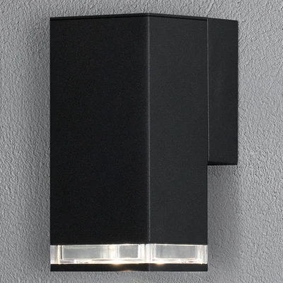 Bild av Konstsmide Utomhusvägglampa Pollux downlight 16,5 cm, svart
