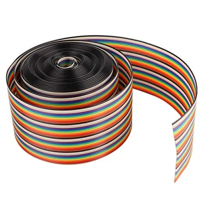 Bild av platt bandkabel, färgglad 1,27 mm avstånd stigningskabel 40P regnbåge band kabel bredd 5,08 cm (5 meter lång), industriell