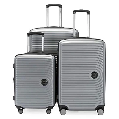 Bild av HAUPTSTADTKOFFER Mitte set med 3 resväskor handbagage resväska 55 cm, medium 68 cm + stor 77 hårt skal ABS, TSA, Matt silver