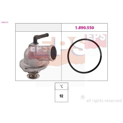 Bild av EPS 1.880.157 Thermostat d&#039;eau 92 Made in Italy OE Equivalent OPEL: Zafira A, Astra G CC, Caravan, VAUXHALL: Mk4 CC