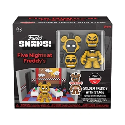 Bild av Funko Fem nätter på Freddy&#039;s (FNAF) Snap: Playset Scen med Freddy Fazbear Guld Vinylfigur för samlare Presentidé Fans av videospel