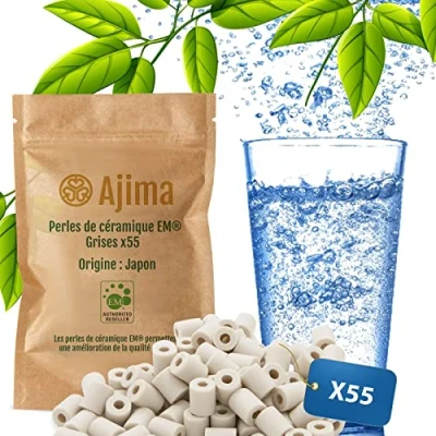 Bild av Ajima 55 grå keramiska pärlor EM® naturligt vattenfilter för karaff vattenkokare vattenflaska tvättmaskin lösning filter ekologisk anti kalk rening vatten