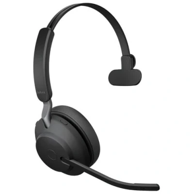 Bild av Jabra Evolve2 65 trådlöst headset Bullerdämpande Microsoft Teams certifierade monohörlurar med lång batteritid USB C Bluetooth adapter svart